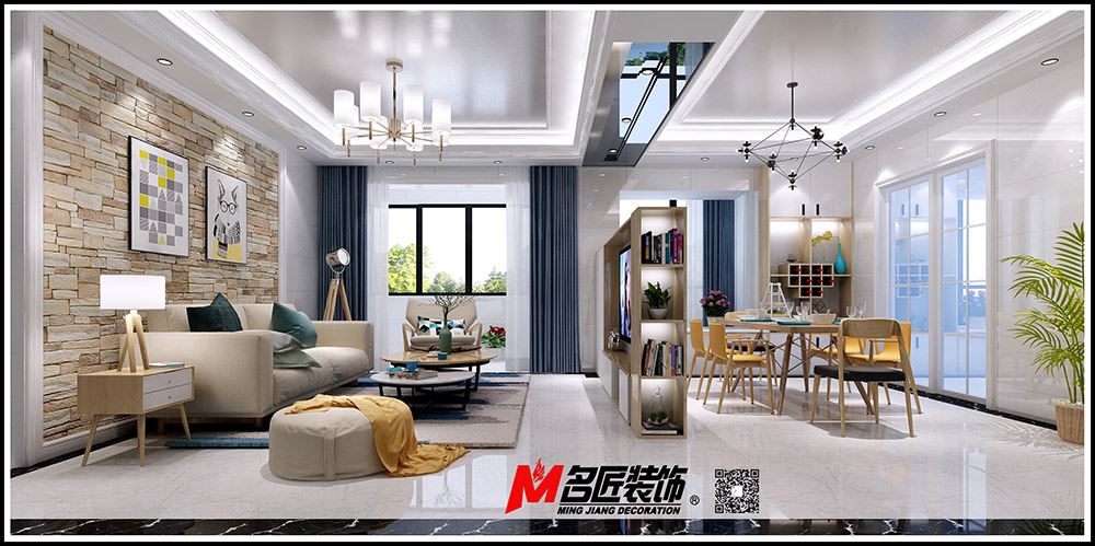 河源市創(chuàng)盛花園現(xiàn)代簡約風(fēng)格三居室裝修案例